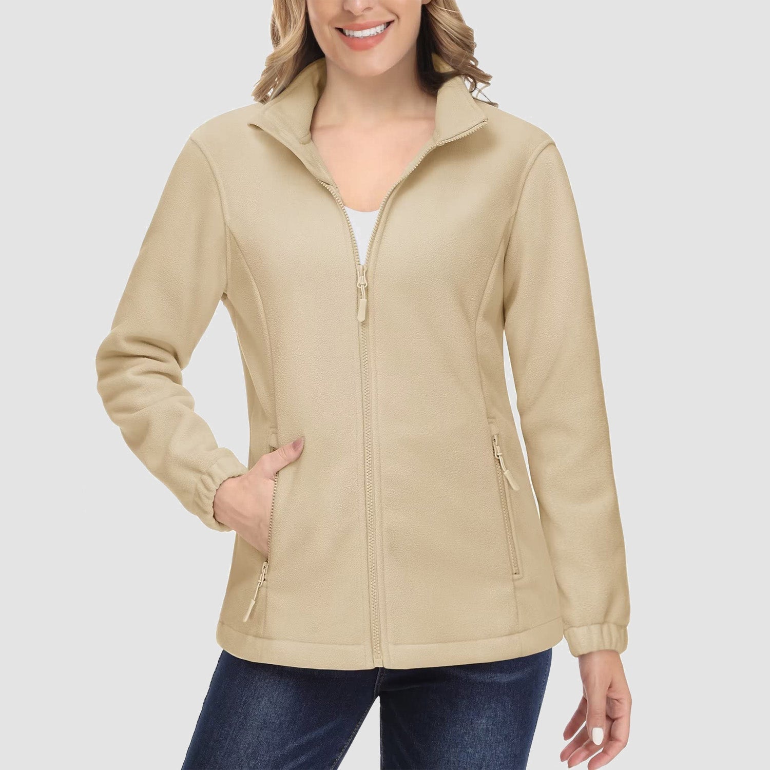 Women's Fleece Jacket - Soft & Warm Zip-Up Winter Coat
