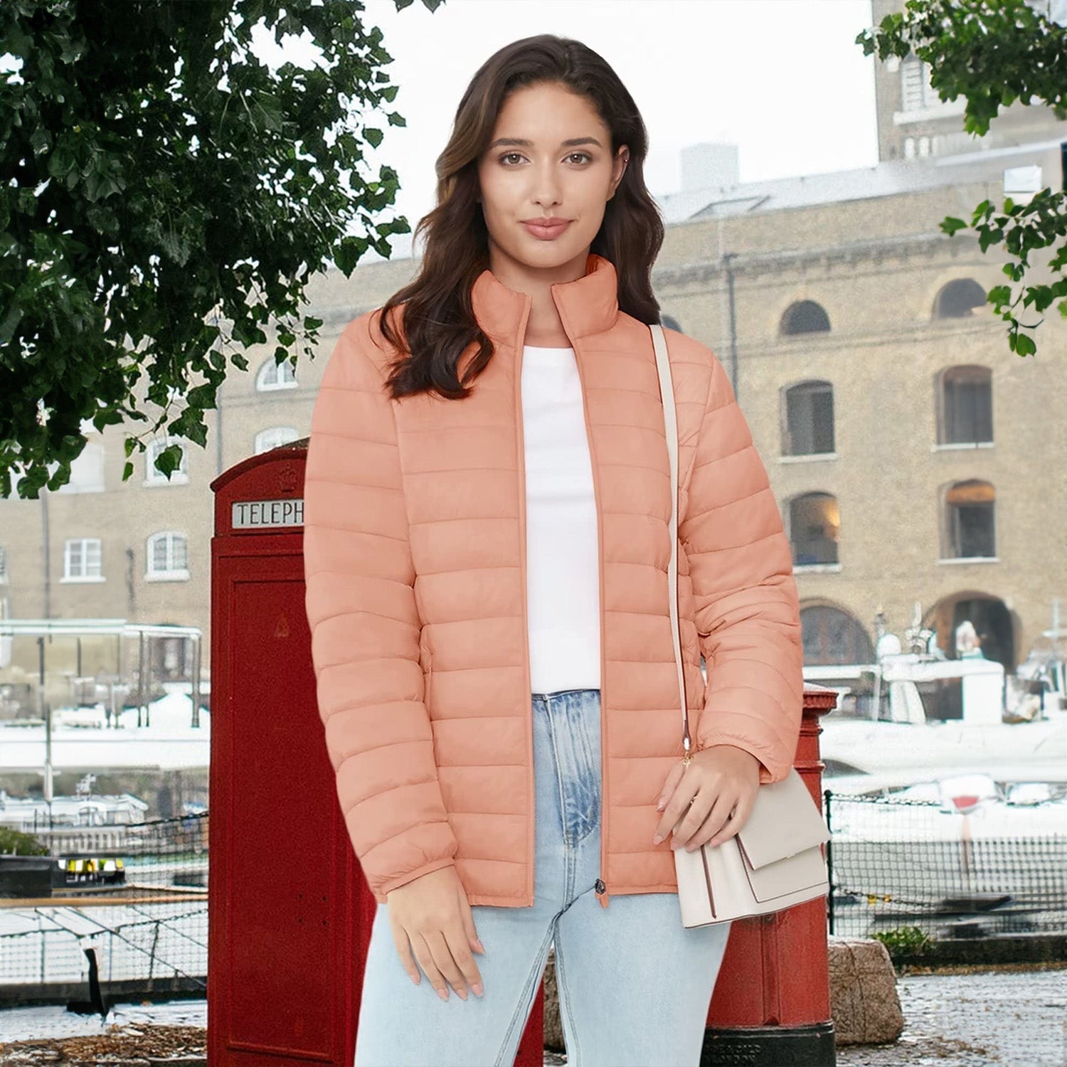 Women's Lightweight Quilted Puffer Jacket Full Zip Winter Coat