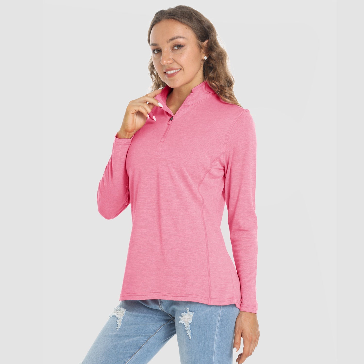 Women's Long Sleeve 1/4 Zip UPF50+ Sun Protection Shirt