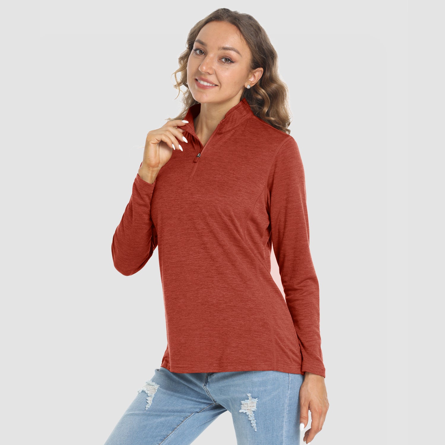 Women's Long Sleeve 1/4 Zip UPF50+ Sun Protection Shirt