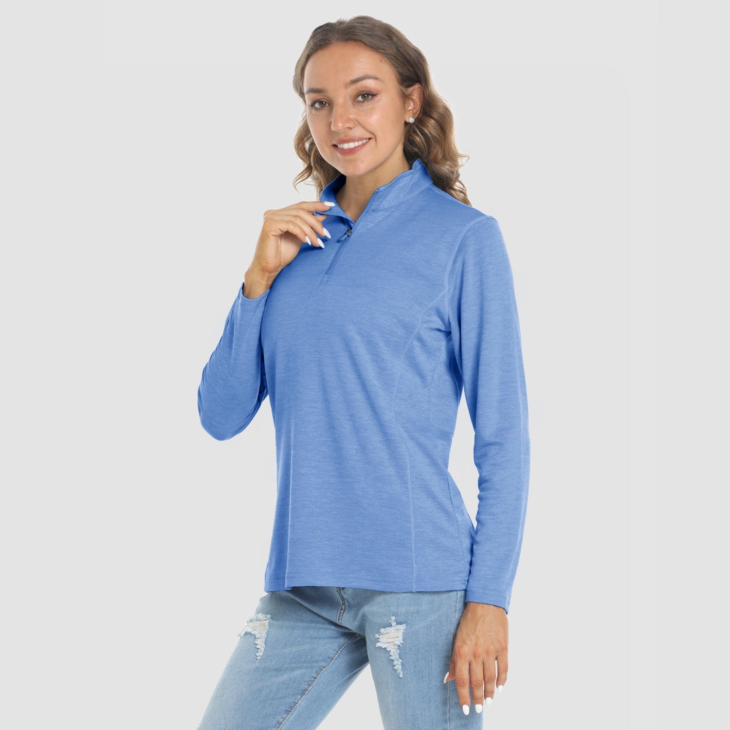 Women's Long Sleeve 1/4 Zip UPF50+ Sun Protection Shirt
