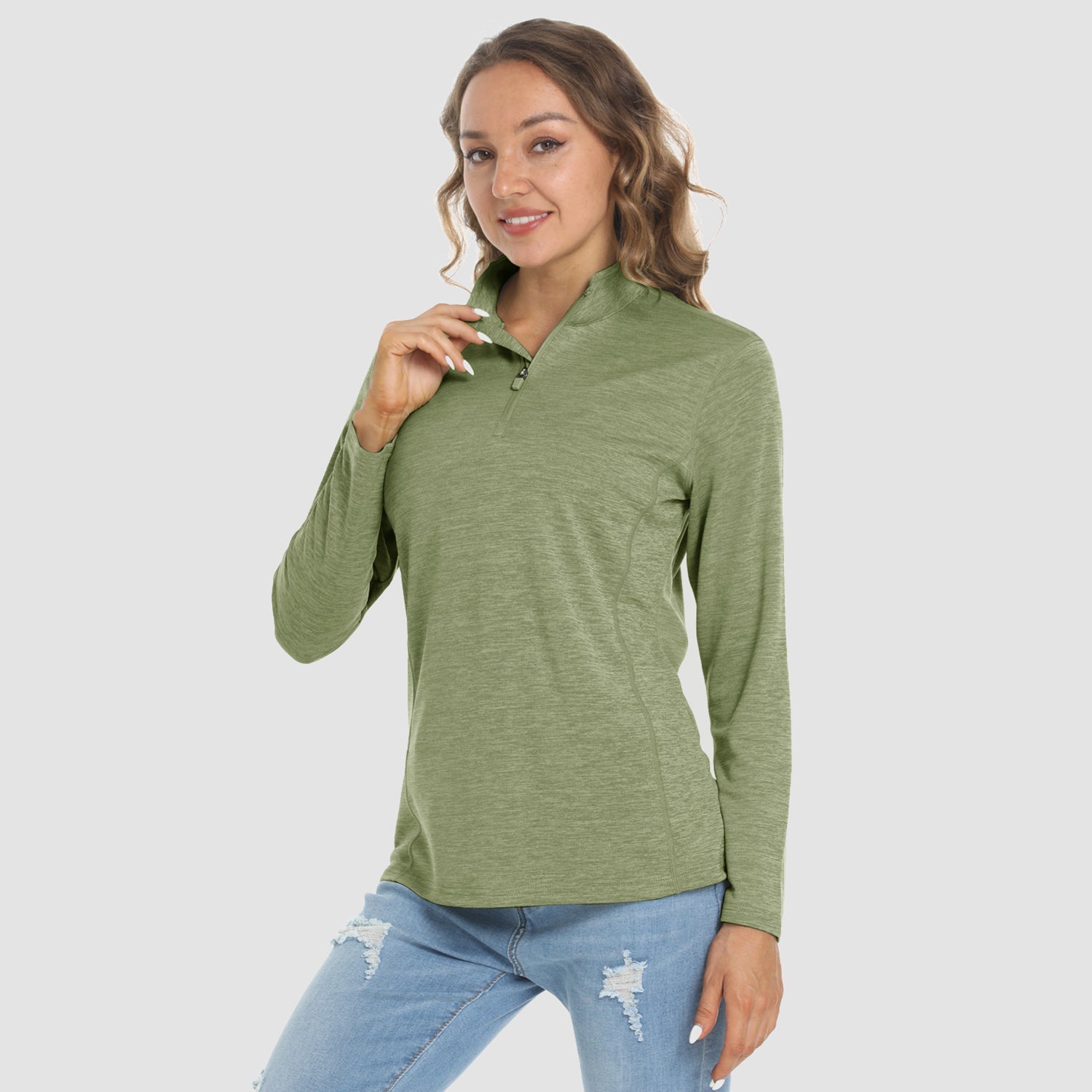 Women's Long Sleeve 1/4 Zip UPF50+ Sun Protection Shirt