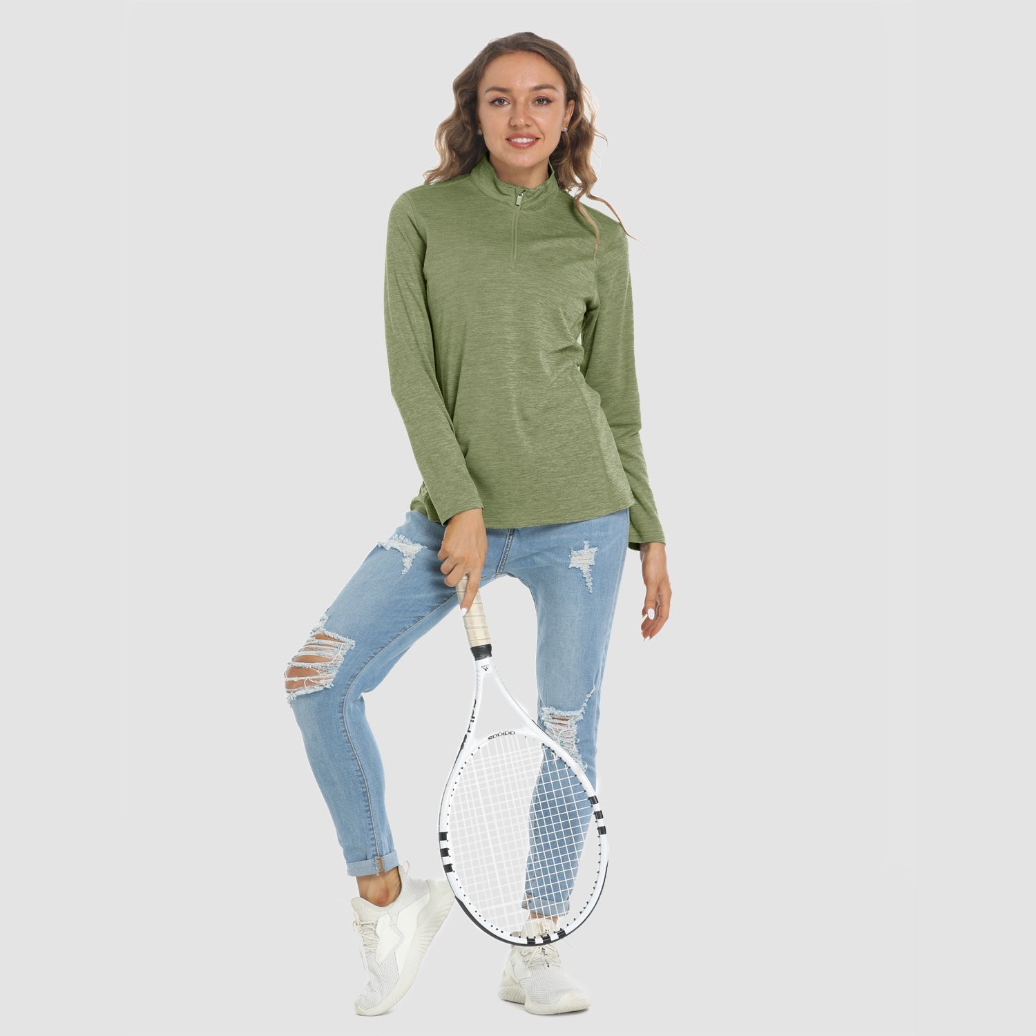 Women's Long Sleeve 1/4 Zip UPF50+ Sun Protection Shirt