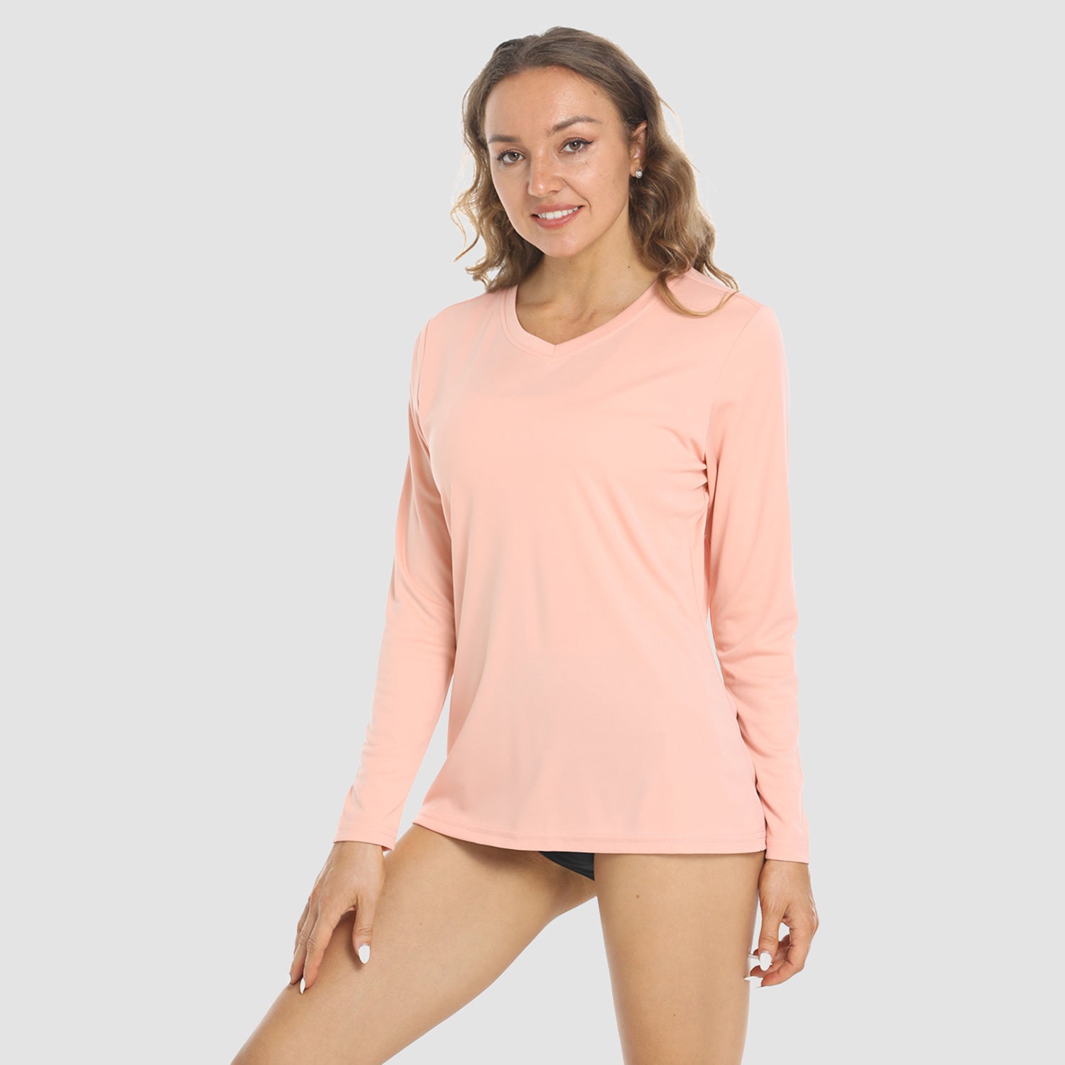 Women's Long Sleeve UPF 50+ V-Neck Hiking & Workout Shirt