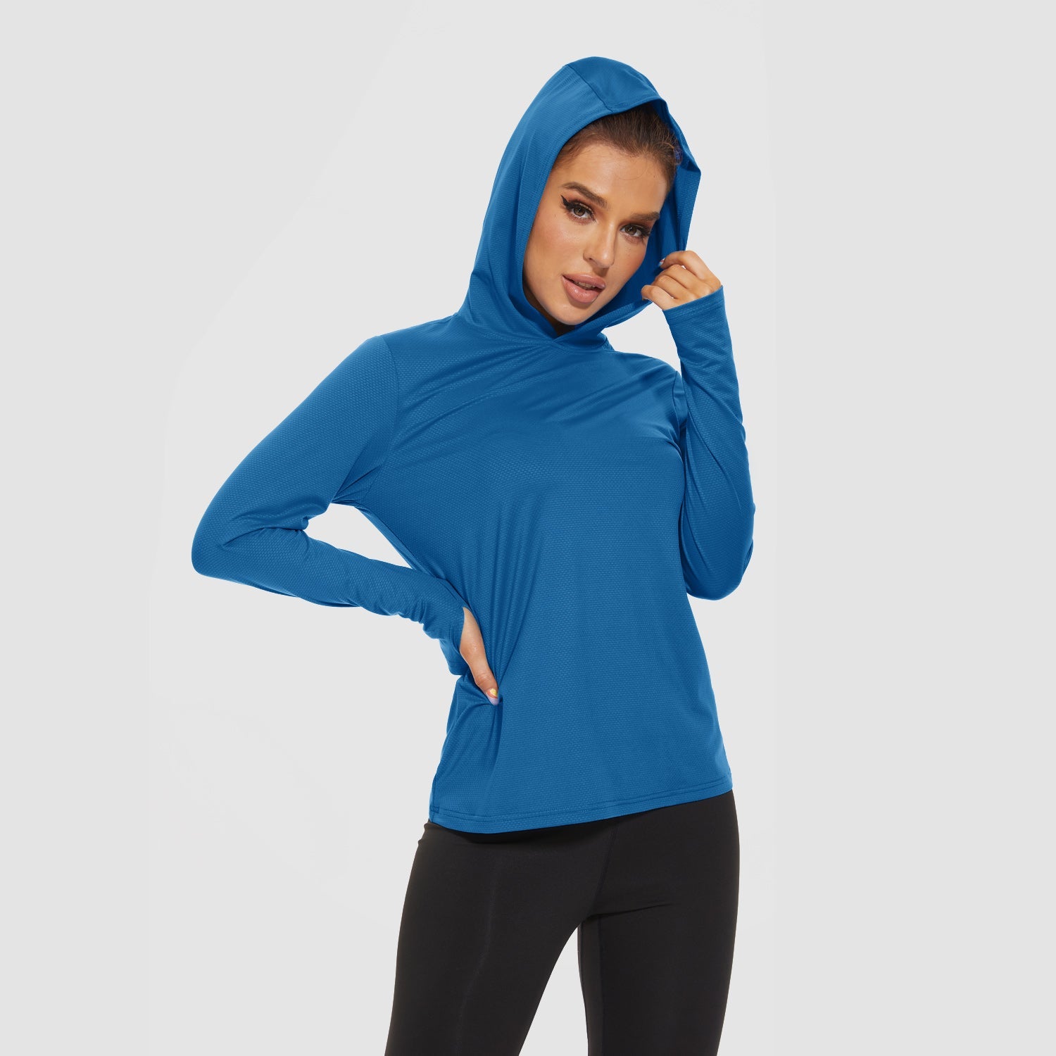 Women's Mint Hoodie Shirt - UPF 50+ Sun Protection, Long Sleeve