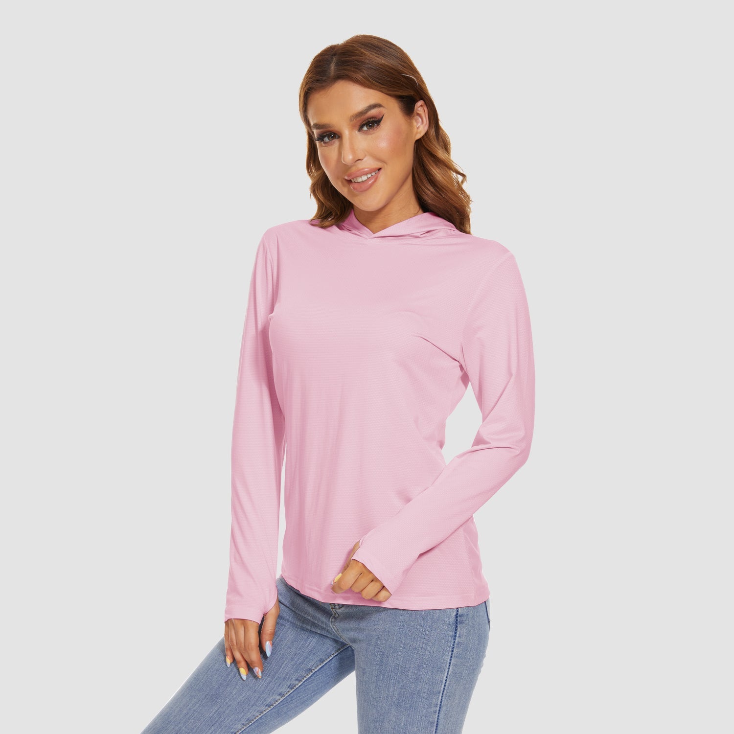 Women's Mint Hoodie Shirt - UPF 50+ Sun Protection, Long Sleeve