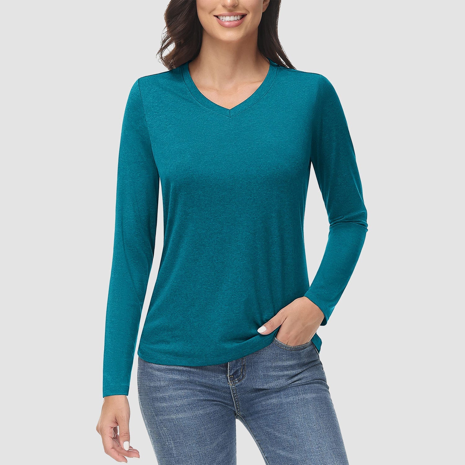 Women's UPF 50+ Shirt - Quick Dry V-Neck Hiking Tee