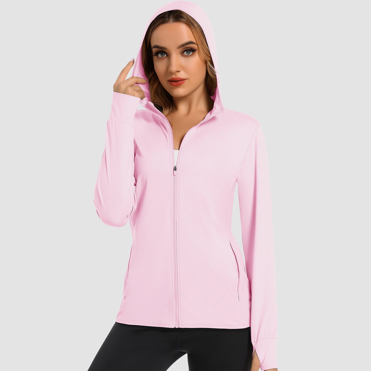 Women's UV Sun Shirt - Long Sleeve Quick-Dry Hooded Jacket