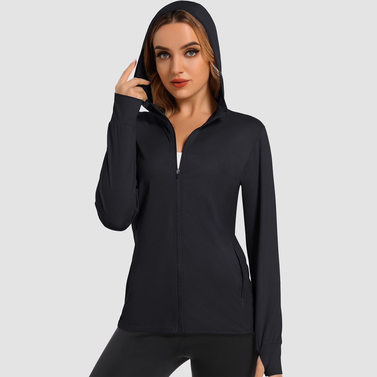 Women's UV Sun Shirt - Long Sleeve Quick-Dry Hooded Jacket
