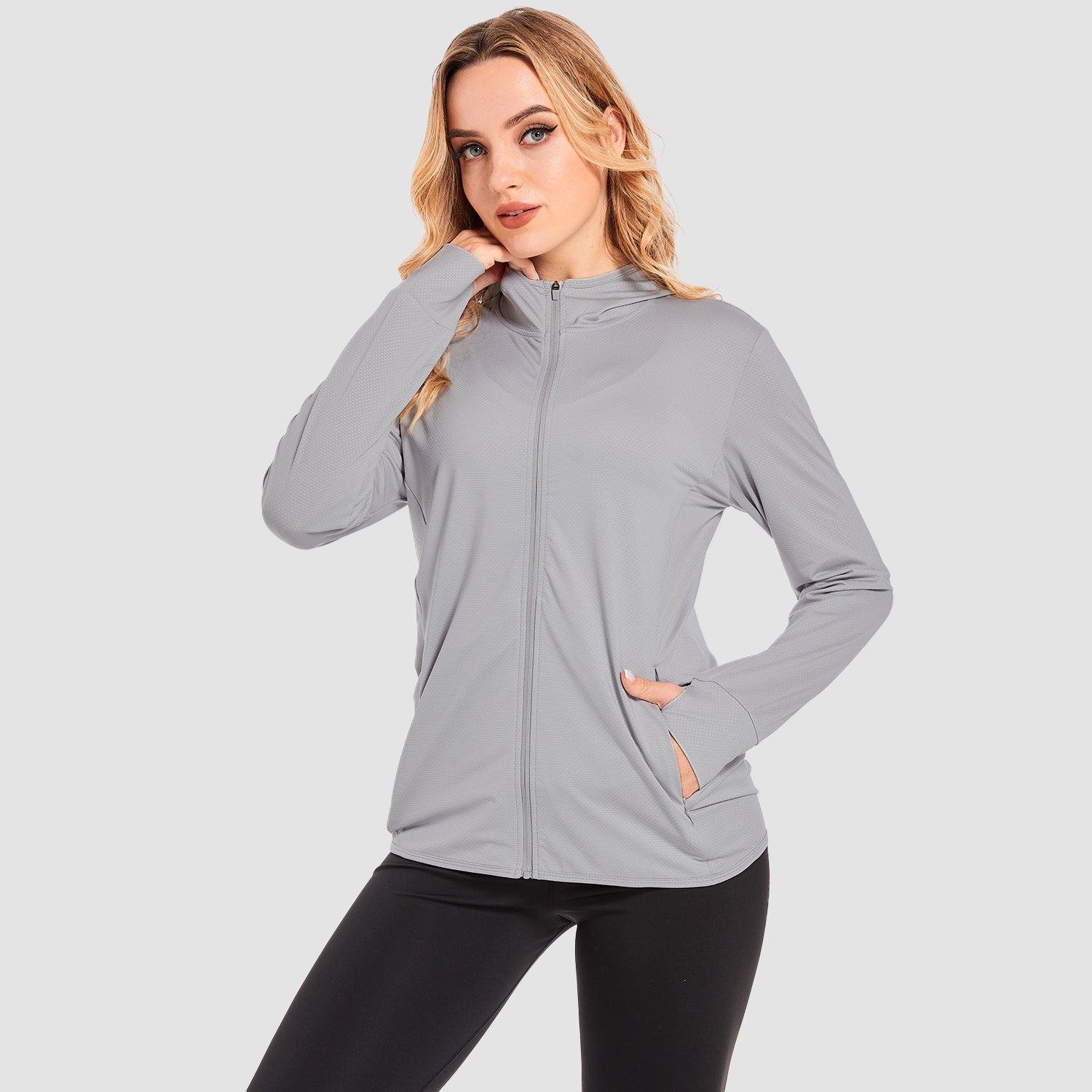 Women's UV Sun Shirt - Long Sleeve Quick-Dry Hooded Jacket