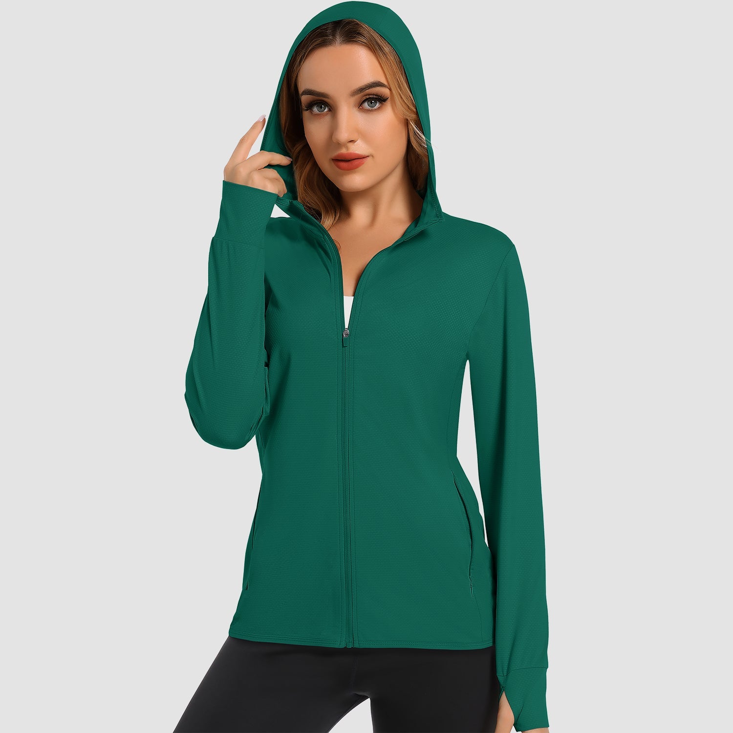 Women's UV Sun Shirt - Long Sleeve Quick-Dry Hooded Jacket