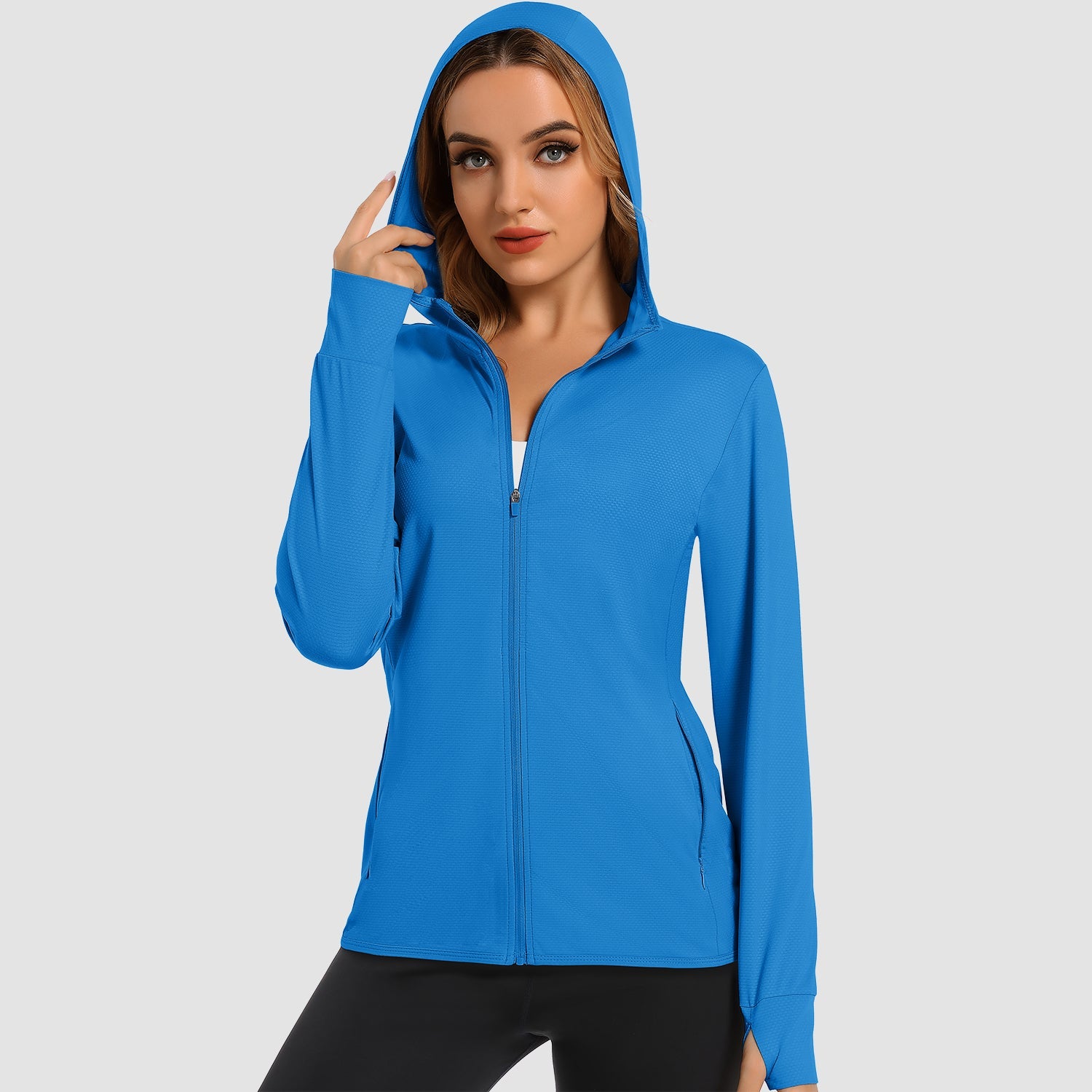 Women's UV Sun Shirt - Long Sleeve Quick-Dry Hooded Jacket