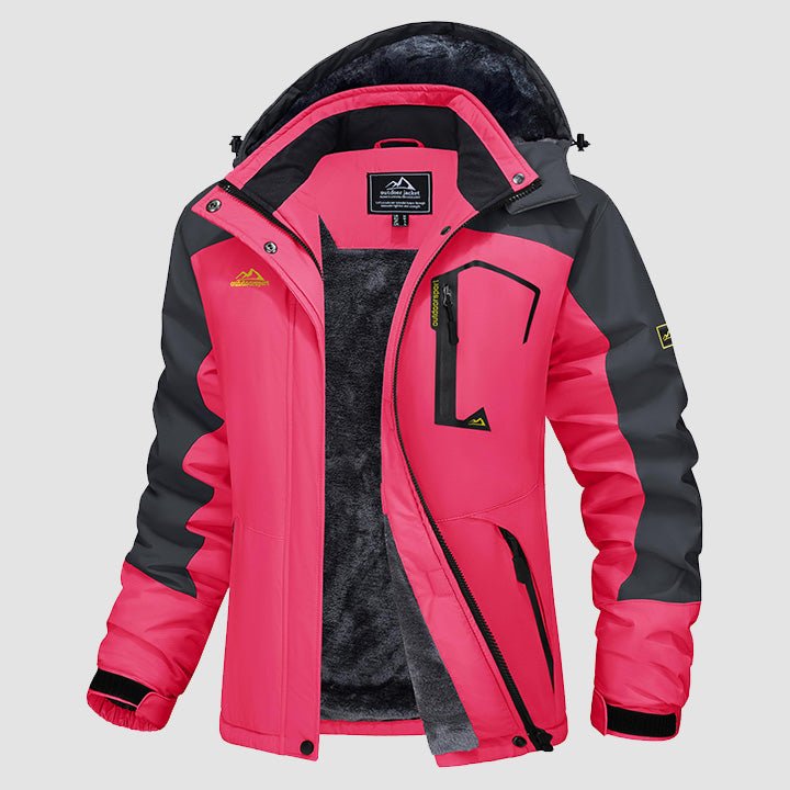 Women's Water-Resistant Fleece Ski Jacket with 4 Pockets