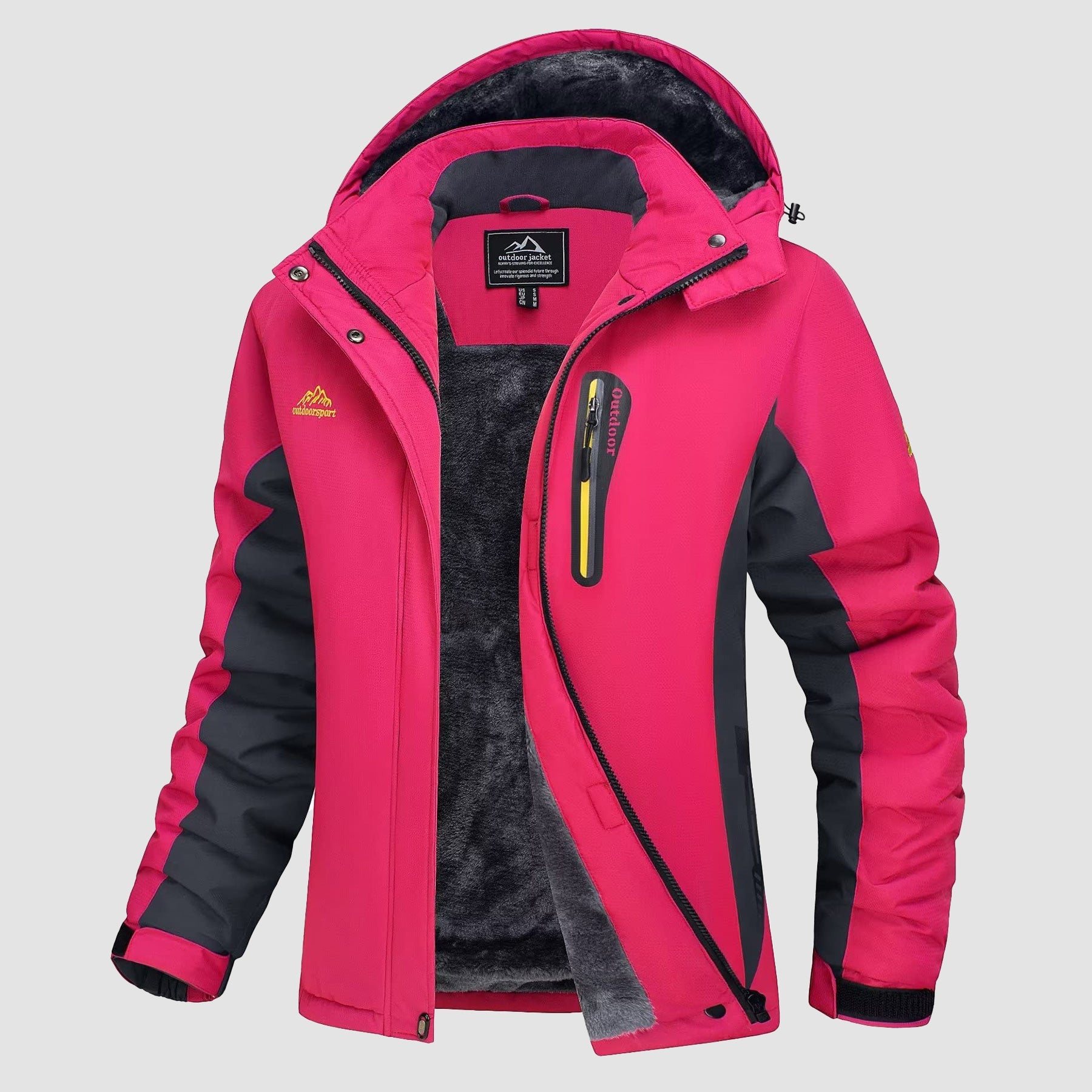 Women's Waterproof Fleece-Lined Ski Jacket with Hood