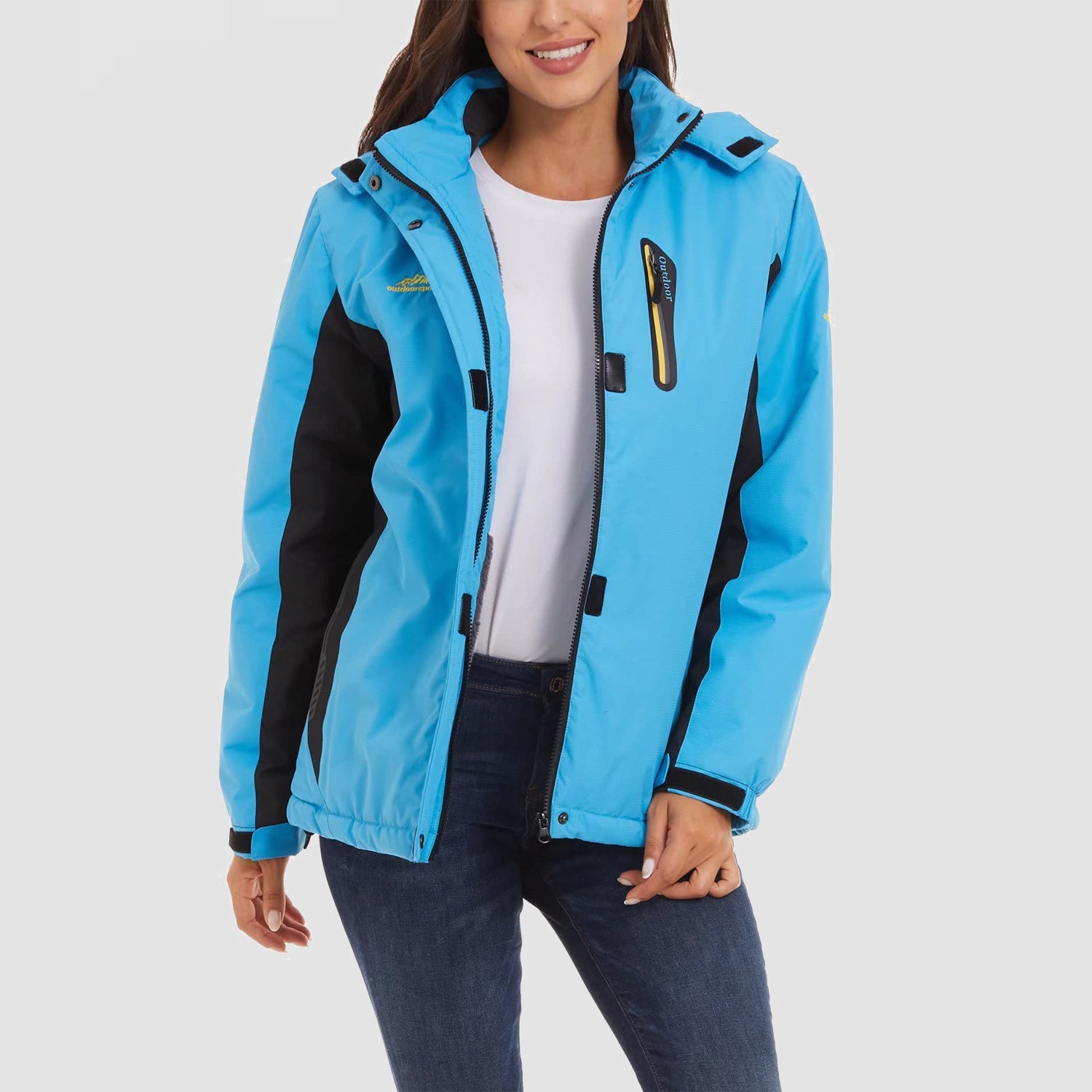 Women's Waterproof Fleece-Lined Ski Jacket with Hood