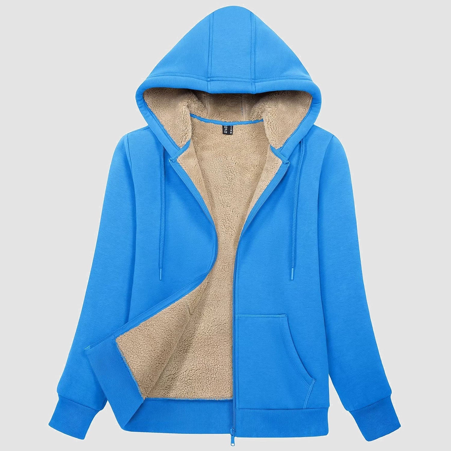 Women's Zip-Up Sherpa Lined Fleece Hoodie Jacket