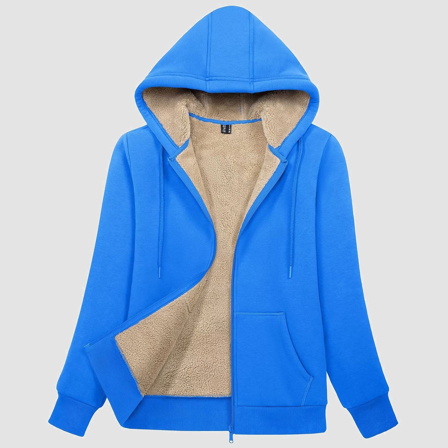 Women's Zip-Up Sherpa Lined Fleece Hoodie Jacket