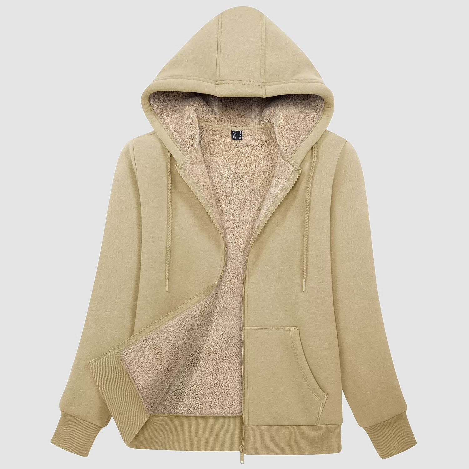 Women's Zip-Up Sherpa Lined Fleece Hoodie Jacket