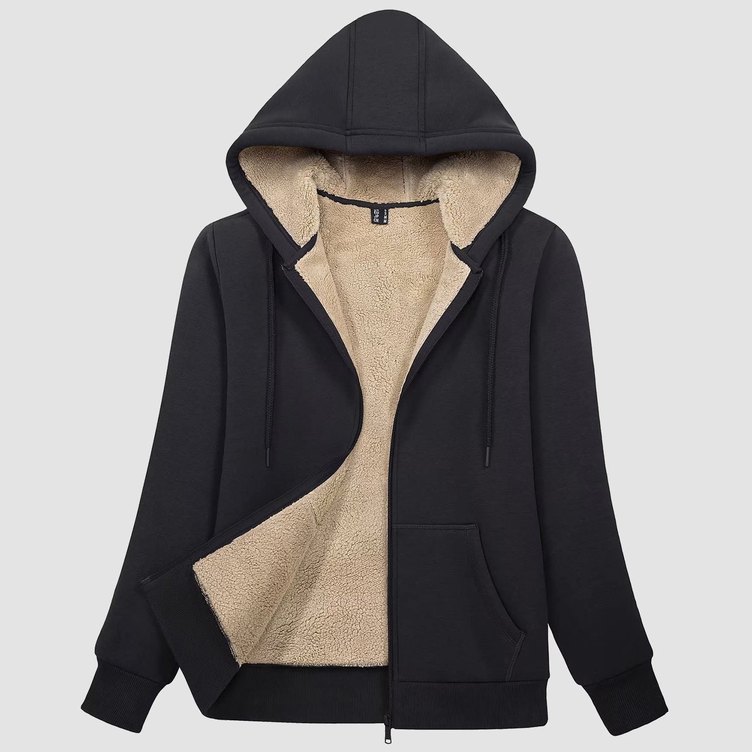 Women's Zip-Up Sherpa Lined Fleece Hoodie Jacket