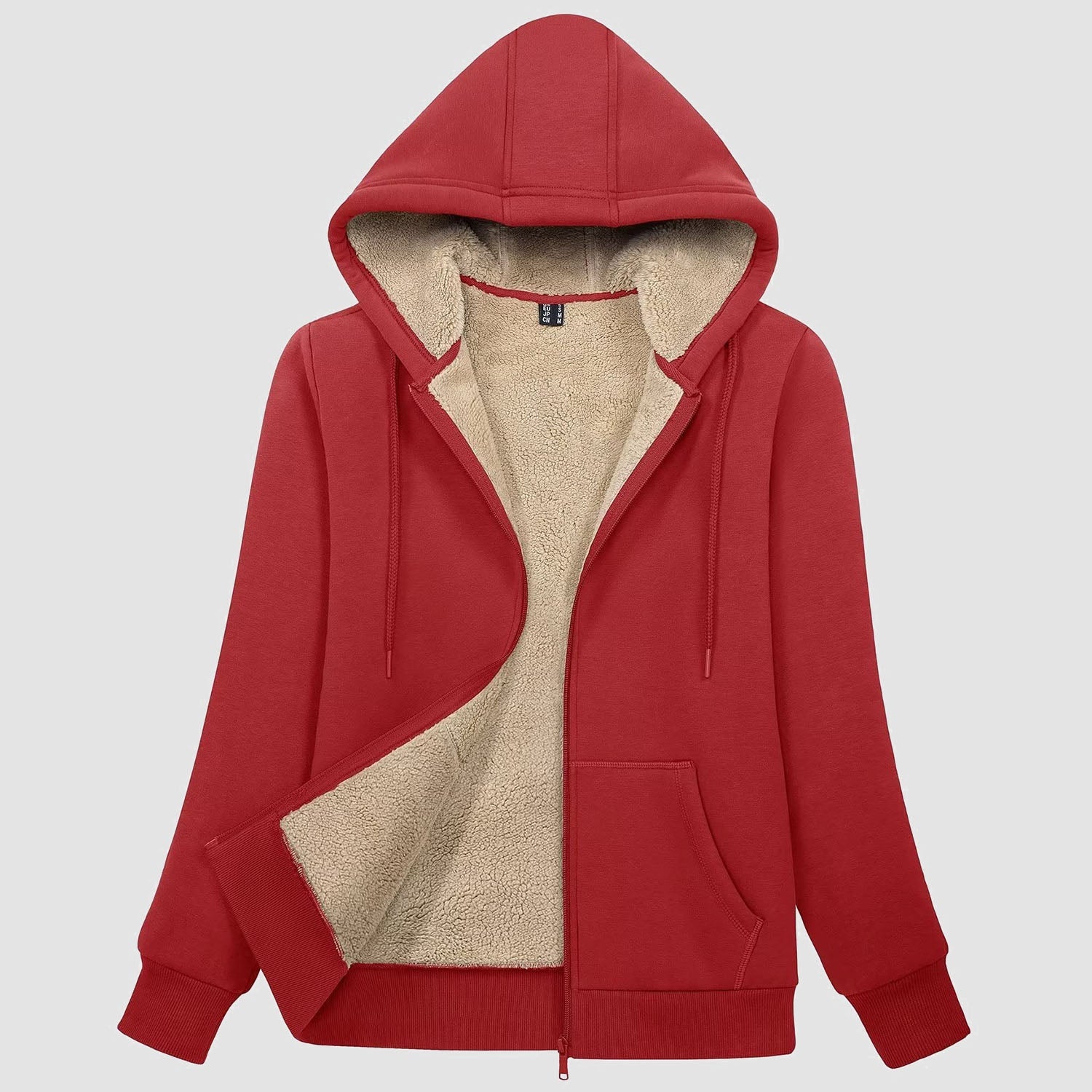 Women's Zip-Up Sherpa Lined Fleece Hoodie Jacket