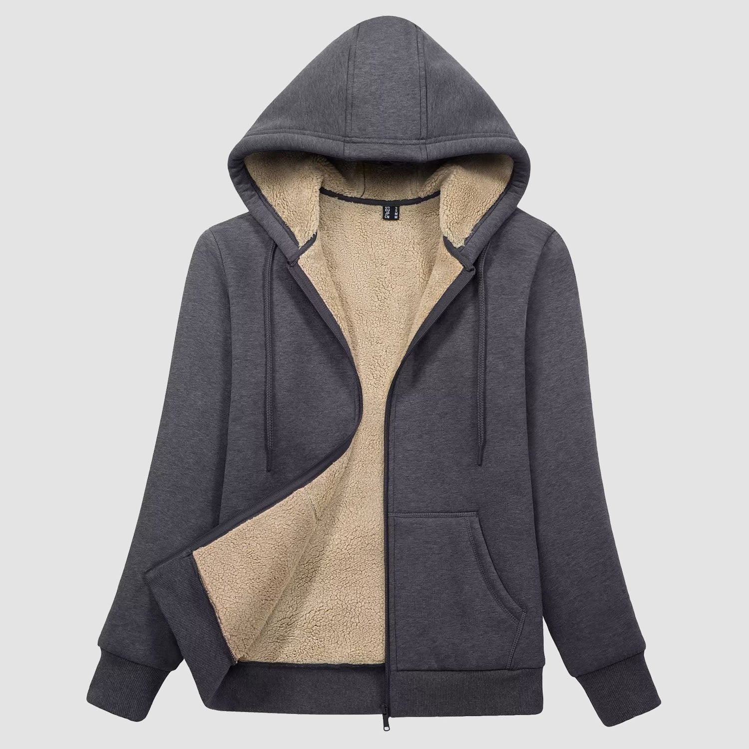Women's Zip-Up Sherpa Lined Fleece Hoodie Jacket