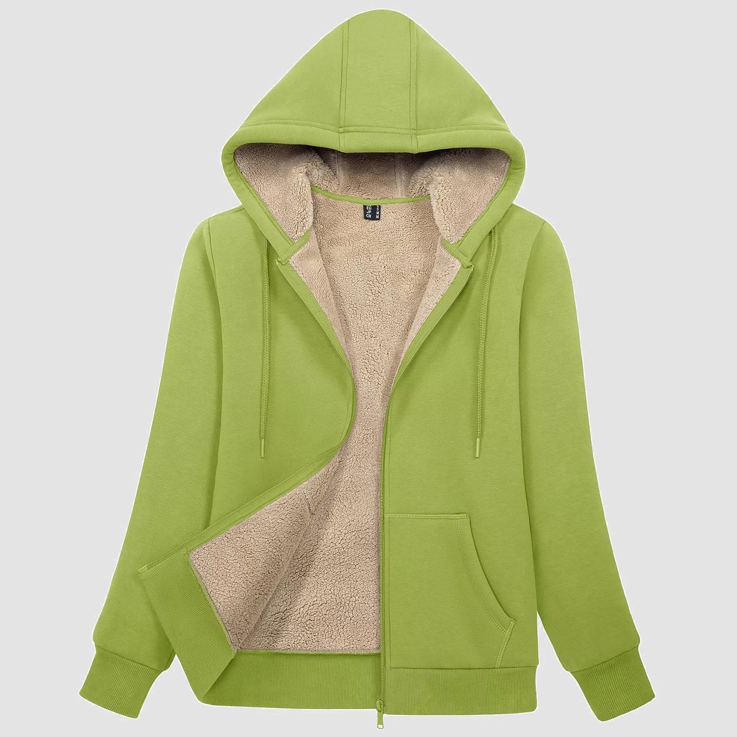 Women's Zip-Up Sherpa Lined Fleece Hoodie Jacket