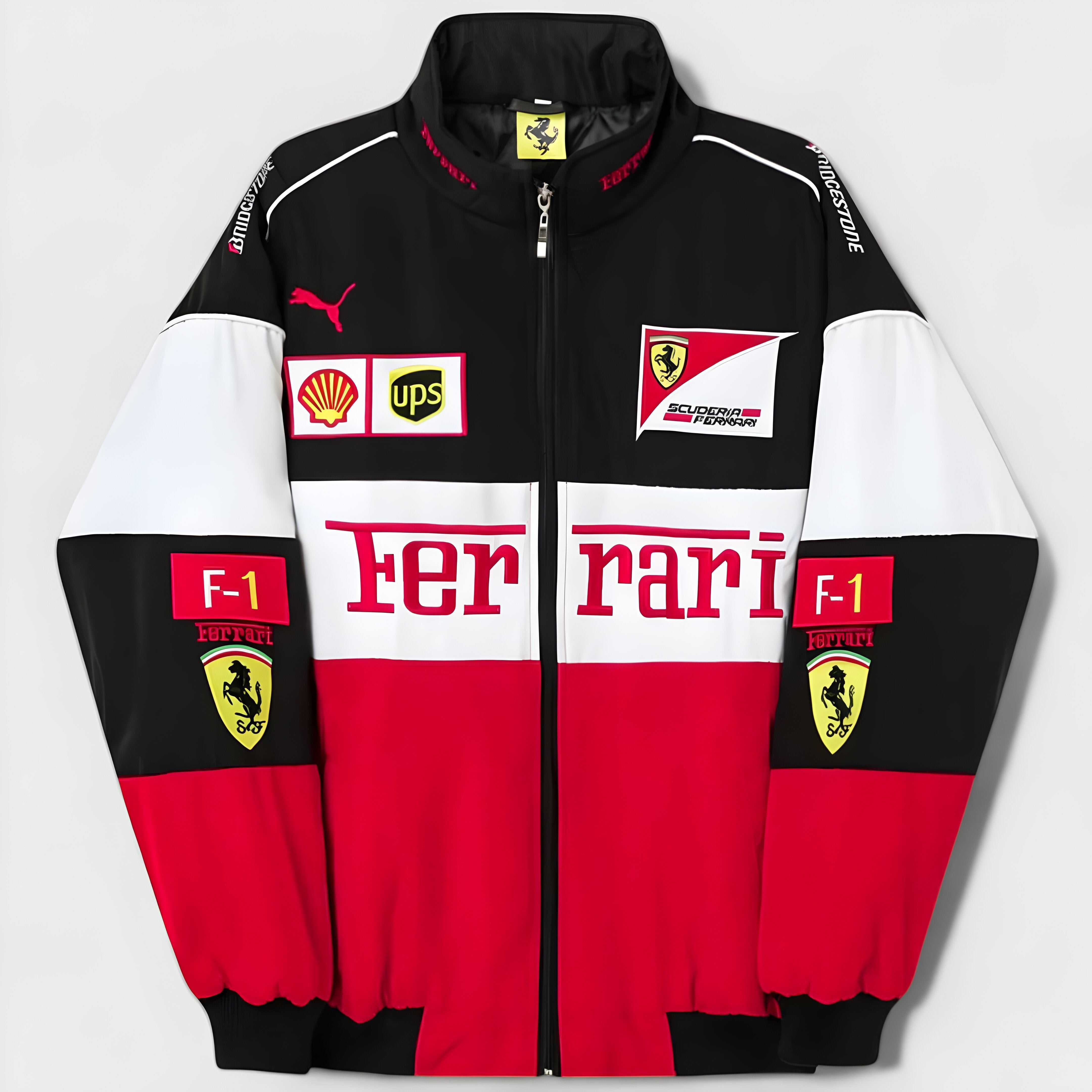 Vintage Unisex Ferrari Racing Jacket - Classic Logo Design, Retro Style