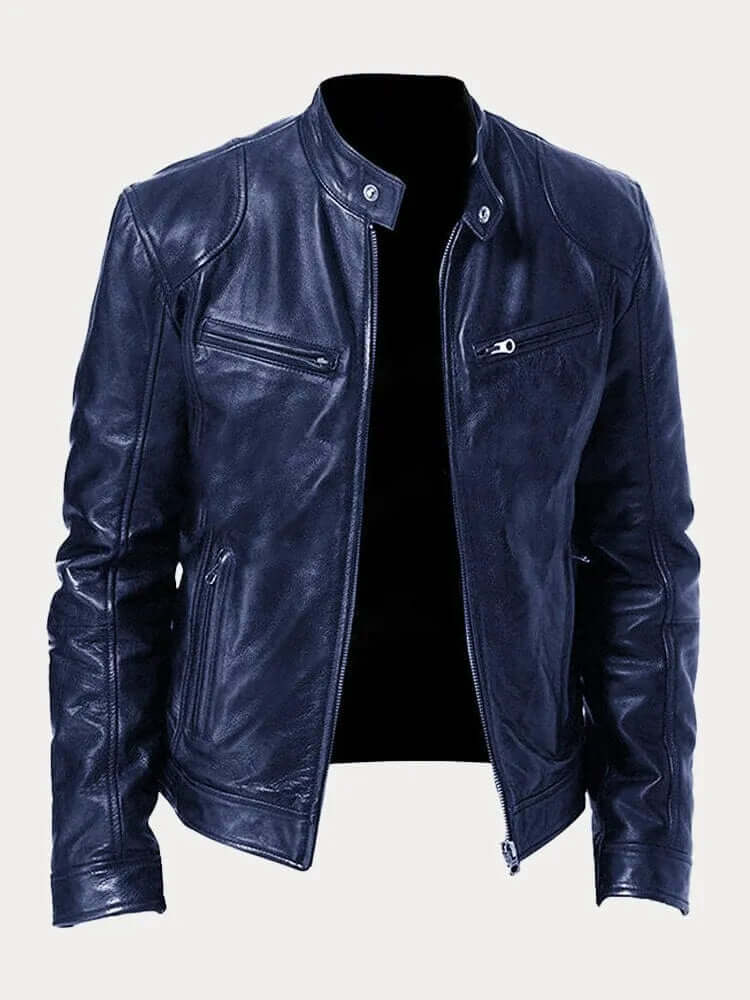 Men's Premium Genuine Leather Jacket: Stylish, Durable, All-Season Outerwear