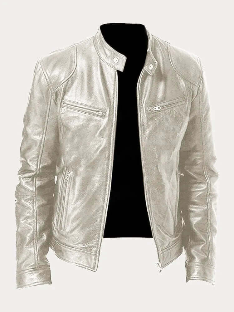 Men's Premium Genuine Leather Jacket: Stylish, Durable, All-Season Outerwear