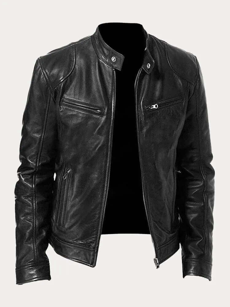 Men's Premium Genuine Leather Jacket: Stylish, Durable, All-Season Outerwear