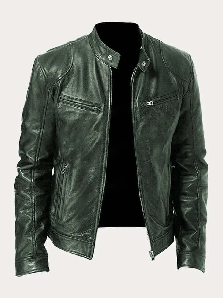 Men's Premium Genuine Leather Jacket: Stylish, Durable, All-Season Outerwear