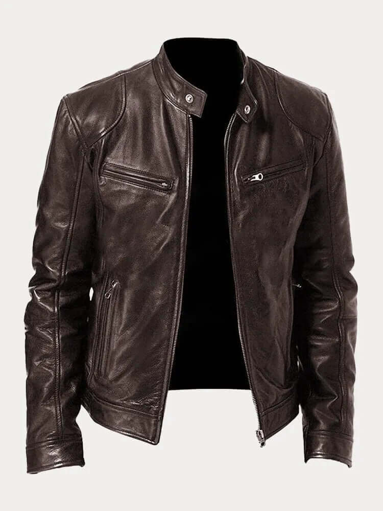 Men's Premium Genuine Leather Jacket: Stylish, Durable, All-Season Outerwear