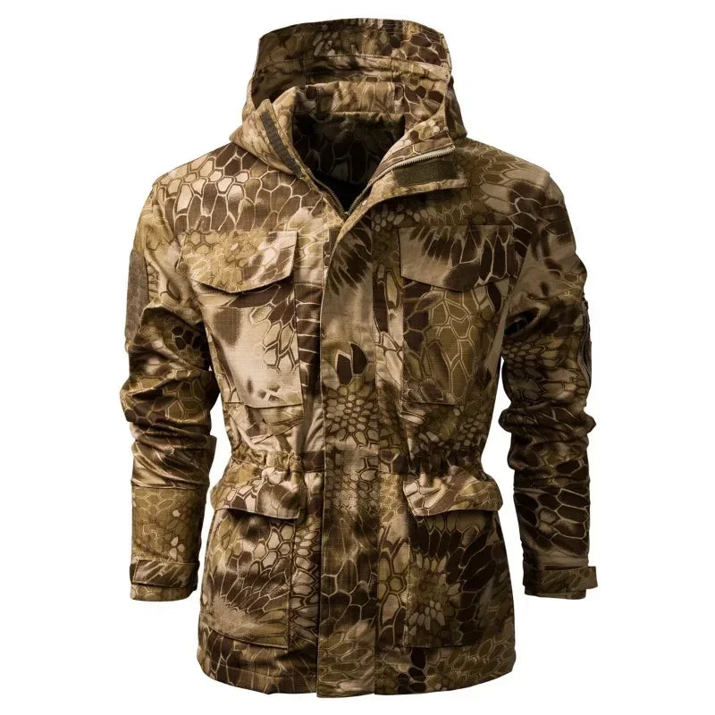 Autumn Men's Outdoor Sports Camo Work Clothes Zipper Hooded Jacket Coat Men Clothing