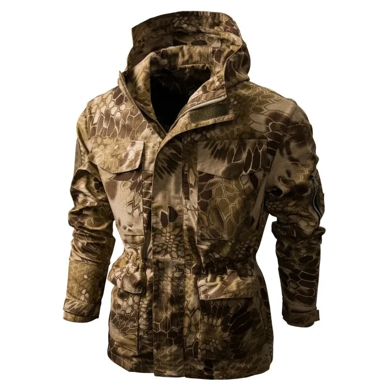 Autumn Men's Outdoor Sports Camo Work Clothes Zipper Hooded Jacket Coat Men Clothing