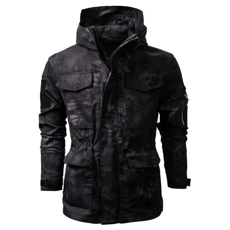 Autumn Men's Outdoor Sports Camo Work Clothes Zipper Hooded Jacket Coat Men Clothing