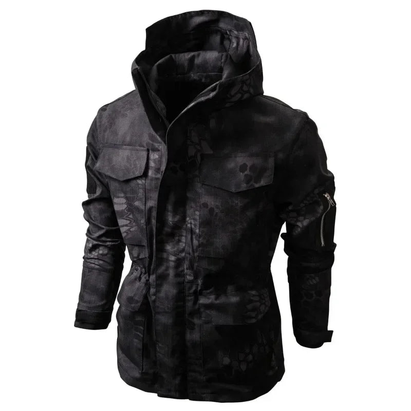 Autumn Men's Outdoor Sports Camo Work Clothes Zipper Hooded Jacket Coat Men Clothing