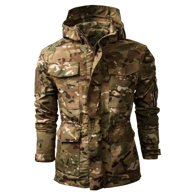 Autumn Men's Outdoor Sports Camo Work Clothes Zipper Hooded Jacket Coat Men Clothing