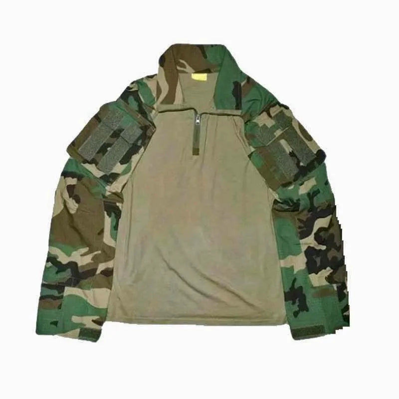 GEN3 Tactical Shirts Men's Long Sleeve Combat Shirt 1/4 Zipper Ripstop Hunting Clothes Training CP Camoufalge Airsoft T Shirts