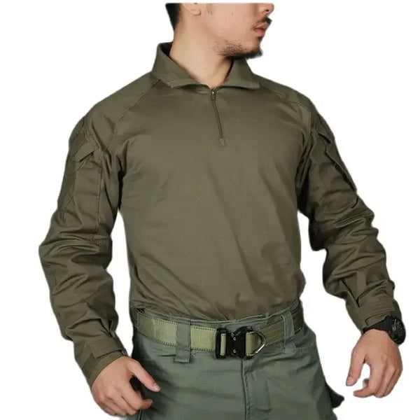 GEN3 Tactical Shirts Men's Long Sleeve Combat Shirt 1/4 Zipper Ripstop Hunting Clothes Training CP Camoufalge Airsoft T Shirts