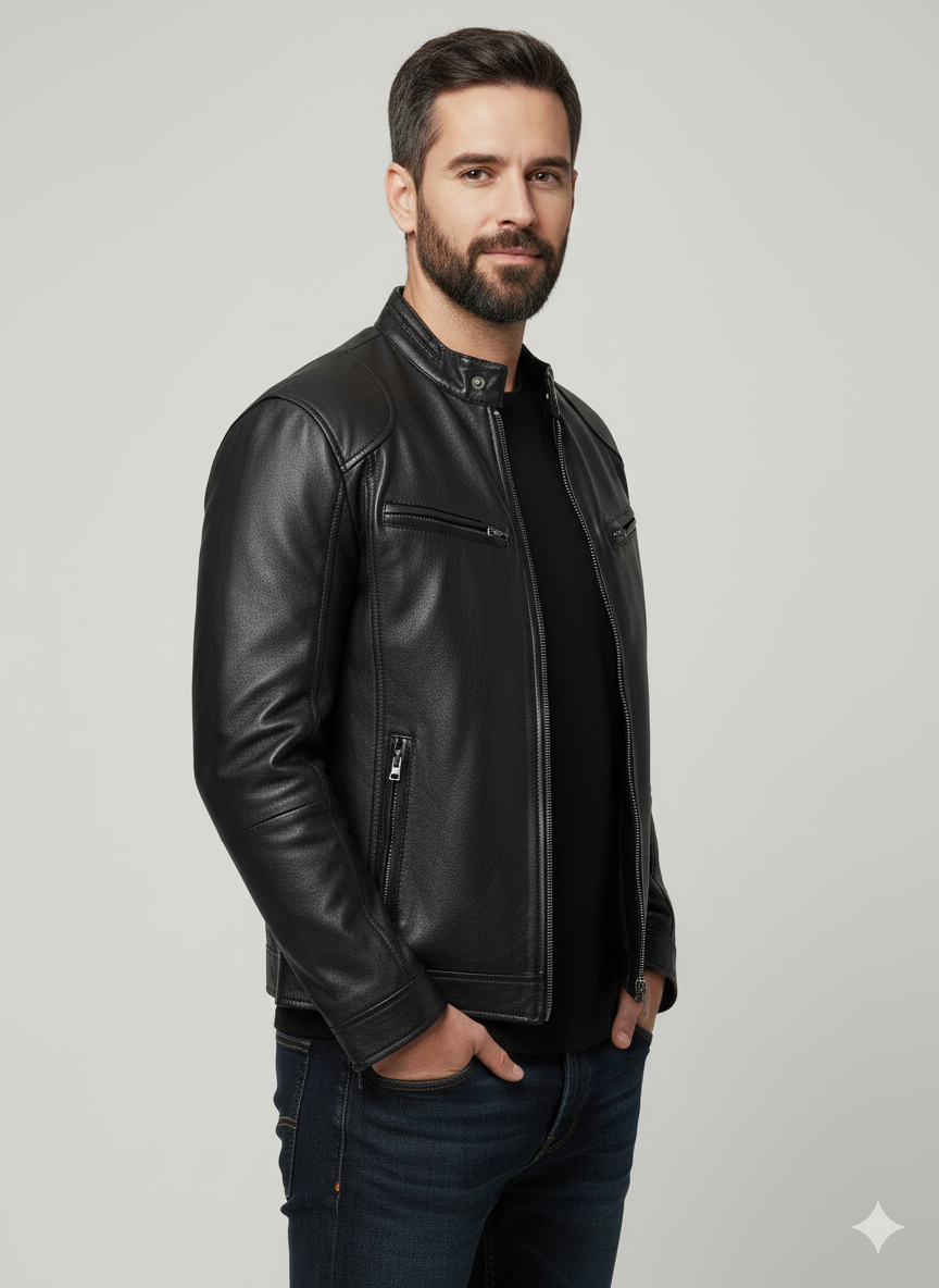 Men's Leather Jacket: Stylish, Durable, All-Season Outerwear