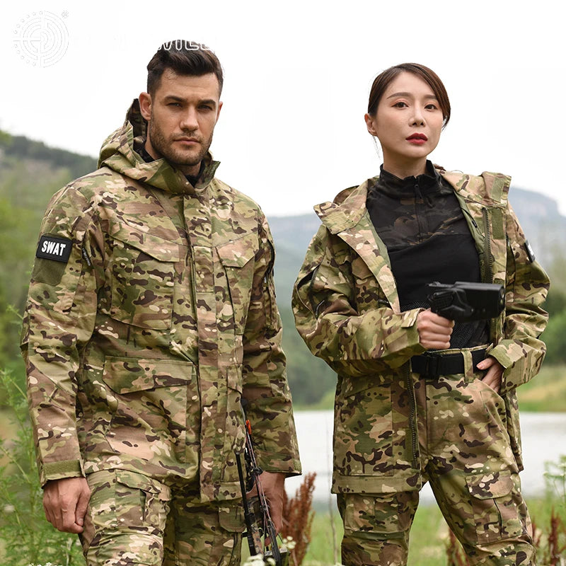 M65 Tactical Jackets Windbreaker Hiking Airsoft Camping Jacket Hunting Hoodie Coat Multi-pocket Jackets Windproof Men Clothing