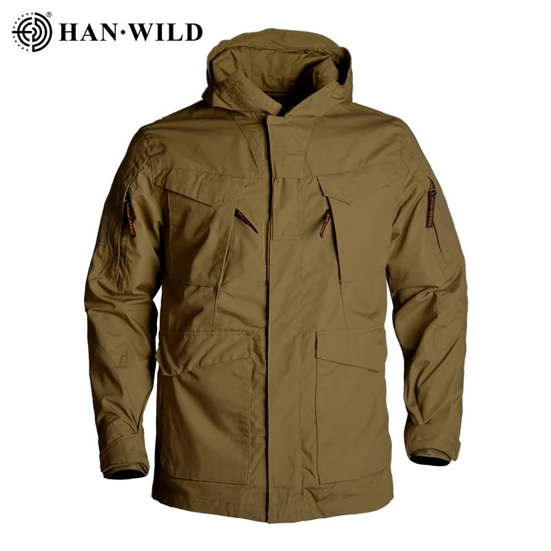 M65 Tactical Jackets Windbreaker Hiking Airsoft Camping Jacket Hunting Hoodie Coat Multi-pocket Jackets Windproof Men Clothing