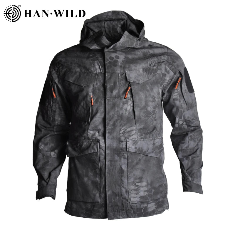 M65 Tactical Jackets Windbreaker Hiking Airsoft Camping Jacket Hunting Hoodie Coat Multi-pocket Jackets Windproof Men Clothing