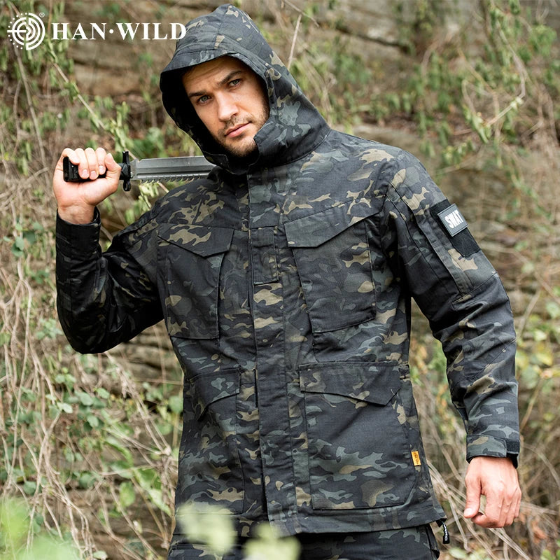 M65 Tactical Jackets Windbreaker Hiking Airsoft Camping Jacket Hunting Hoodie Coat Multi-pocket Jackets Windproof Men Clothing