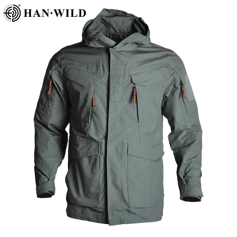 M65 Tactical Jackets Windbreaker Hiking Airsoft Camping Jacket Hunting Hoodie Coat Multi-pocket Jackets Windproof Men Clothing