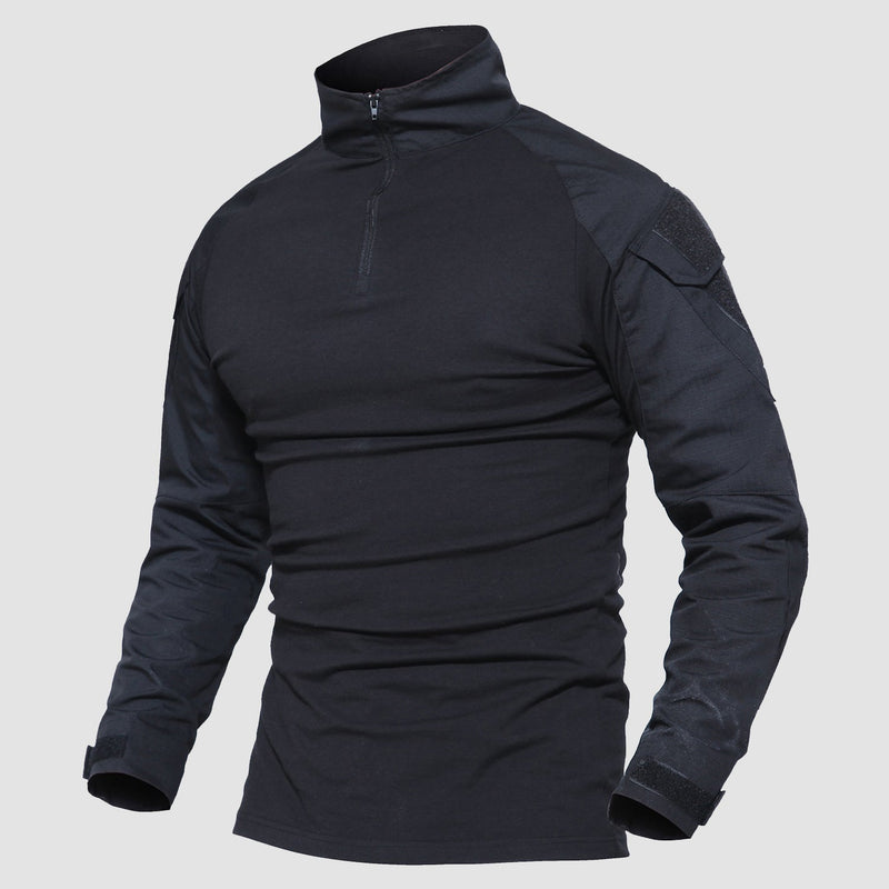 Men's 1/4 Zip Tactical Military Shirt with Pockets