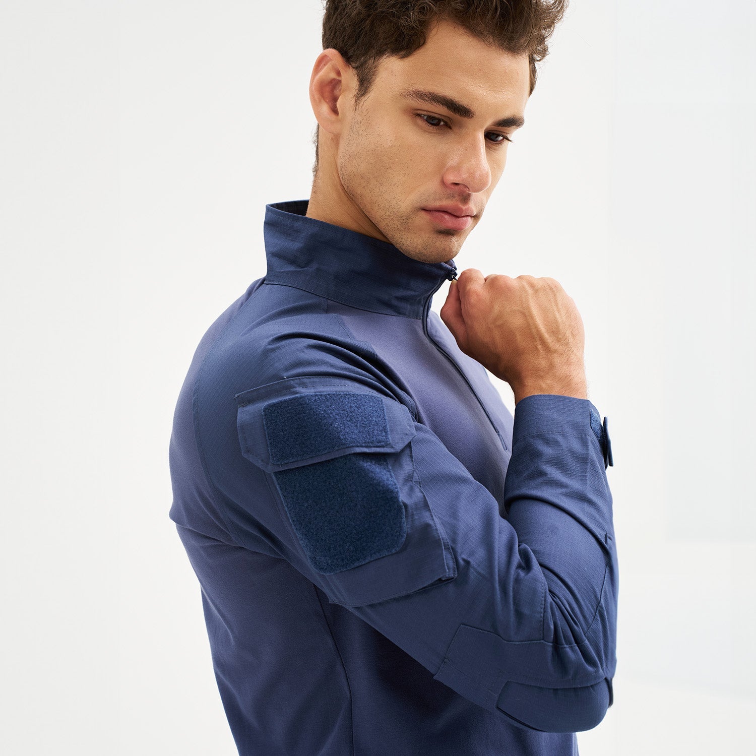 Men's 1/4 Zip Tactical Military Shirt with Pockets