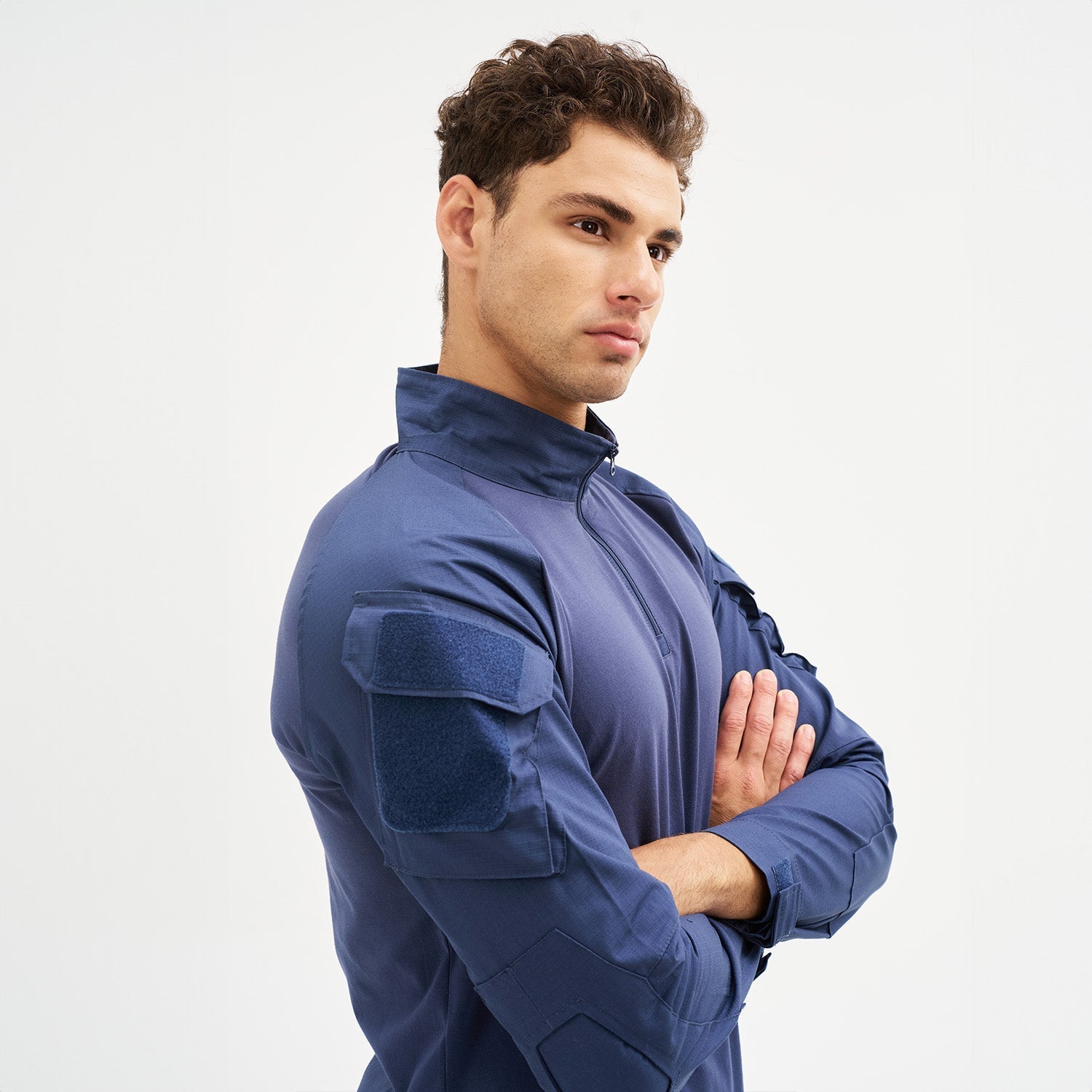 Men's 1/4 Zip Tactical Military Shirt with Pockets