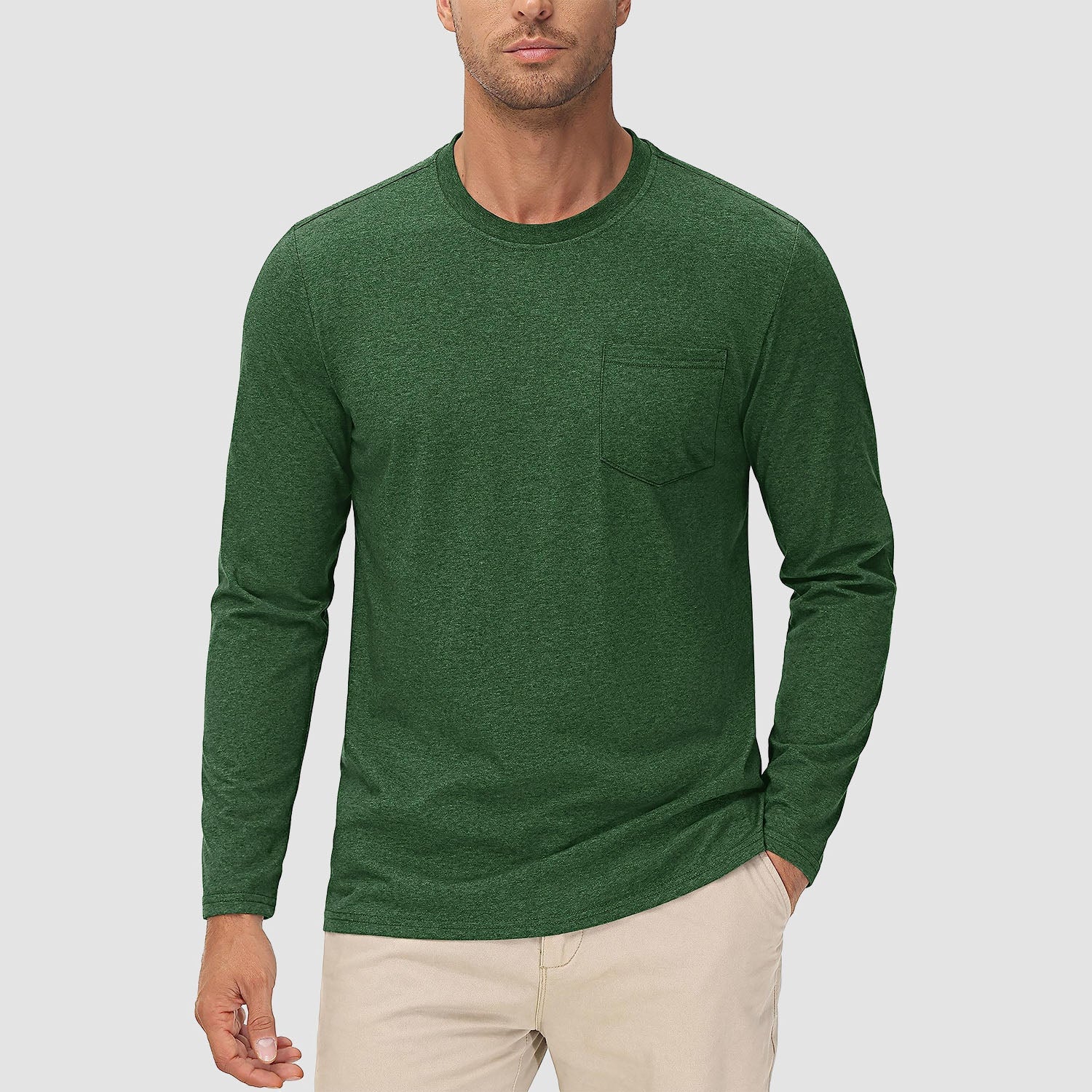 Men's Basic Long Sleeve Shirt Casual Lightweight T-Shirt