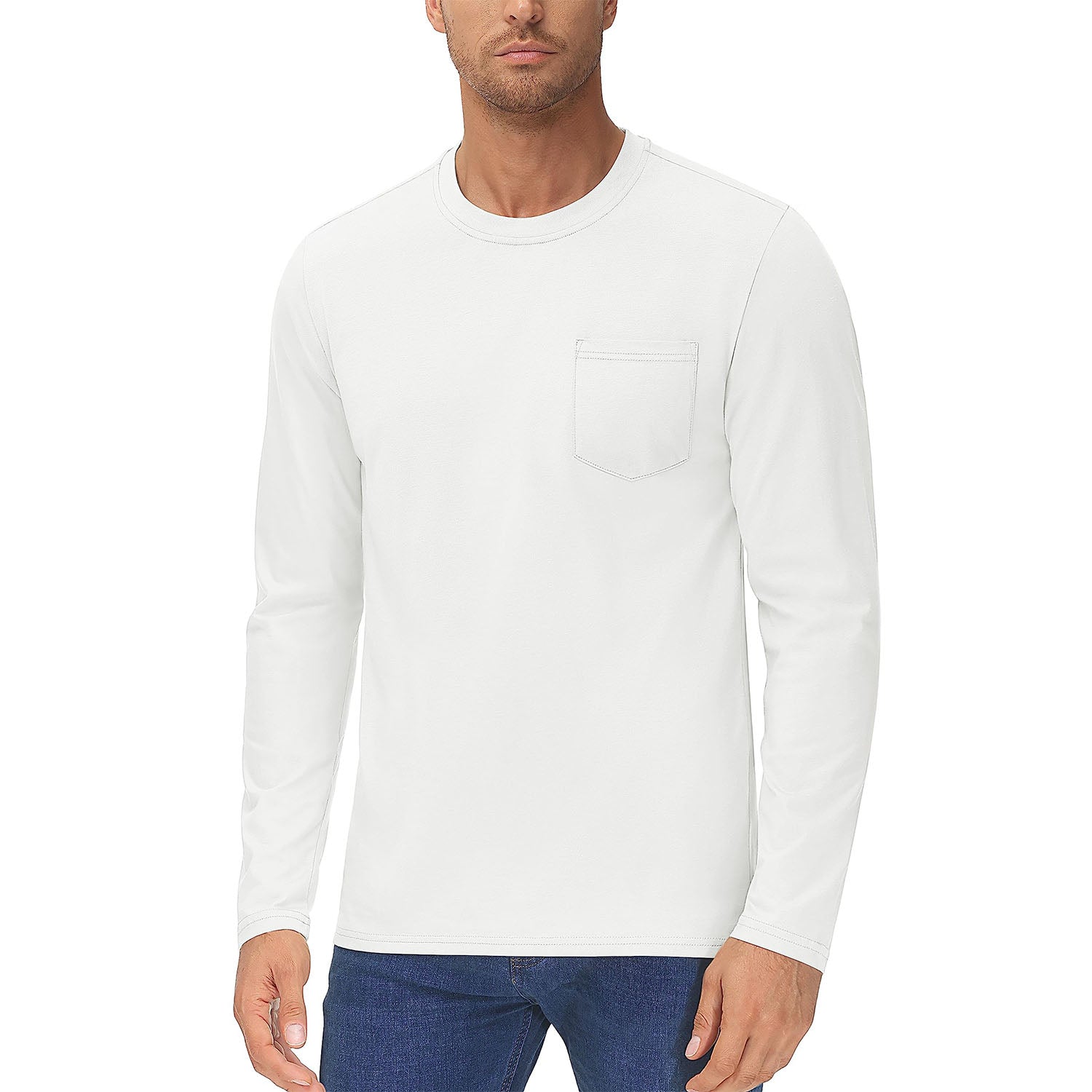 Men's Basic Long Sleeve Shirt Casual Lightweight T-Shirt